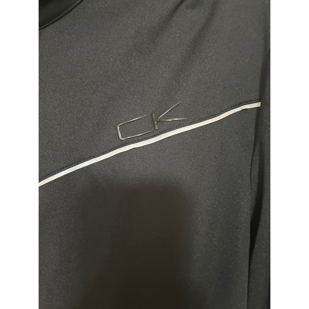Calvin Klein Performance Mens XL Track Jacket Black Full Zip Reflective Piping - Picture 3 of 13